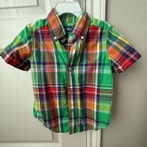 Ralph Lauren Multicolor Plaid 2T Boys Button Down Shirt